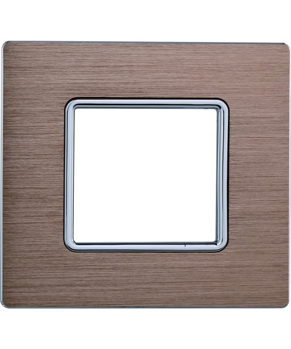 ETTROIT Placca In Alluminio Serie Solar 2P Colore Oro Compatibile Con Bticino Matix