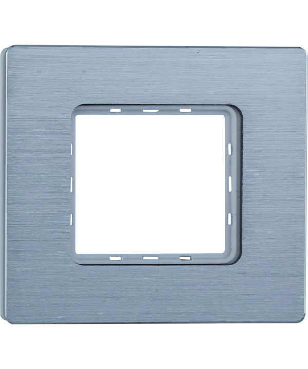 ETTROIT Placca In Alluminio Serie Solar 2P Colore Silver Lucido Compatibile Con Bticino Matix