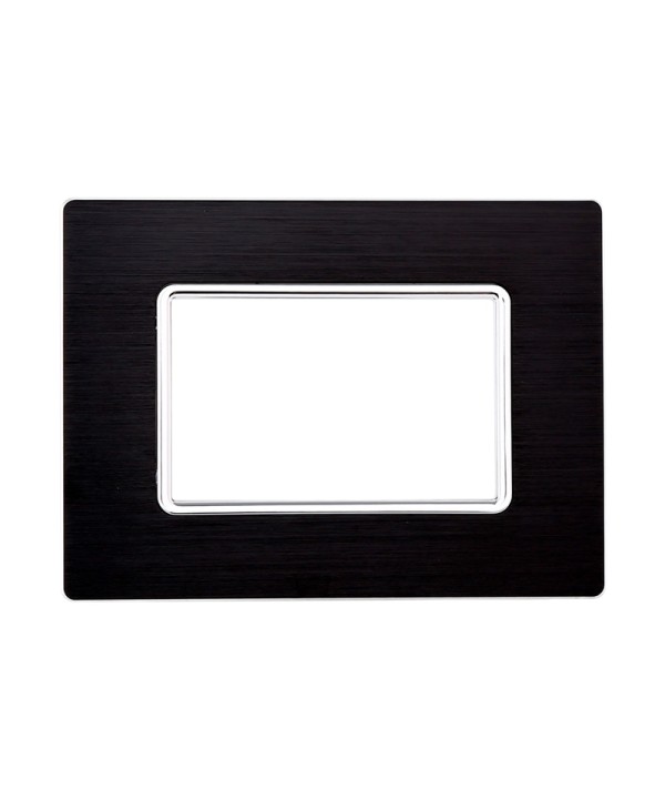 ETTROIT Placca In Alluminio Serie Solar 3P Colore Nero Compatibile Con Bticino Matix