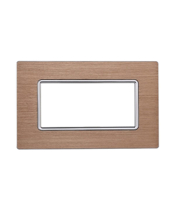 ETTROIT Placca In Alluminio Serie Solar 4P Colore Oro Compatibile Con Bticino Matix