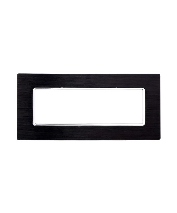 ETTROIT Placca In Alluminio Serie Solar 6P Colore Nero Compatibile Con Bticino Matix