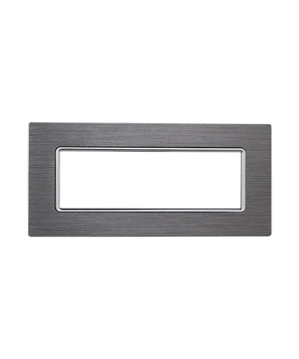 ETTROIT Placca In Alluminio Serie Solar 6P Colore Silver Compatibile Con Bticino Matix