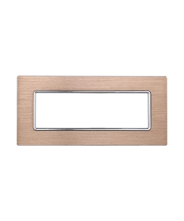 ETTROIT Placca In Alluminio Serie Solar 6P Colore Oro Compatibile Con Bticino Matix