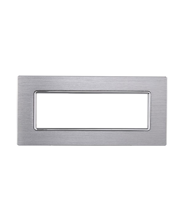 ETTROIT Placca In Alluminio Serie Solar 6P Colore Silver Lucido Compatibile Con Bticino Matix