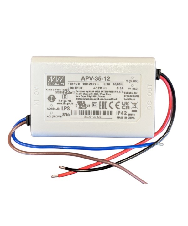 MeanWell APV-35-12 Alimentatore 35W 12V 3A IP42 Input 220V e 110V