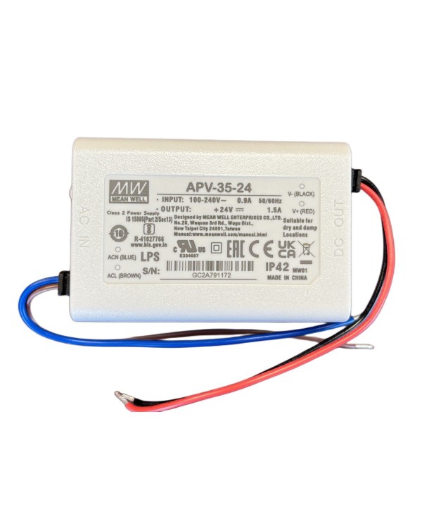 MeanWell APV-35-24 Alimentatore 35W 24V 1,5A IP42 Input 220V e 110V