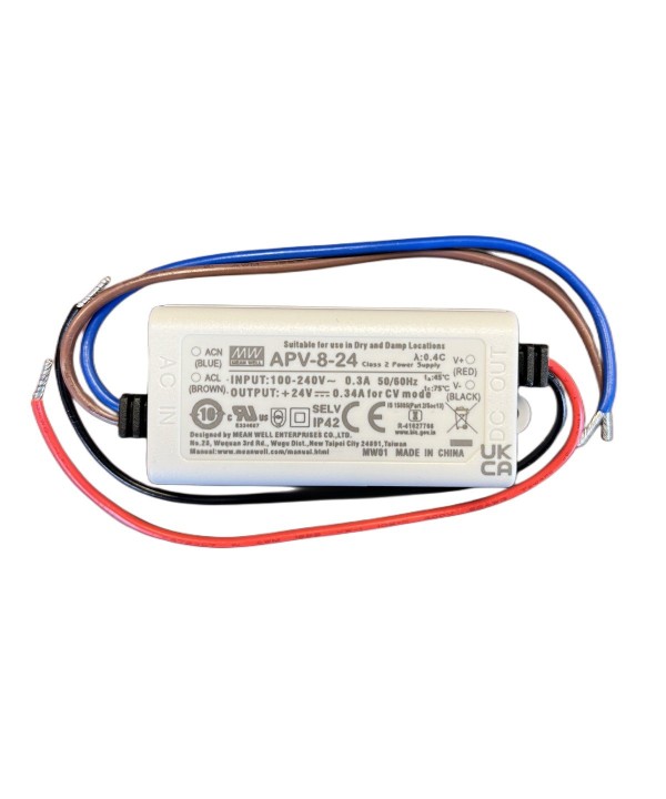 MeanWell APV-8-24 Alimentatore 8W 24V 0,34A IP30 Input 220V e 110V