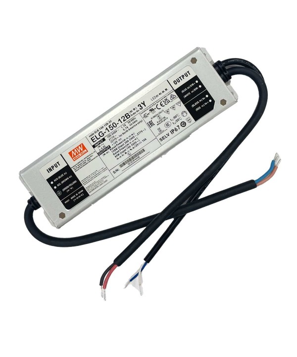 MeanWell ELG-150-12B-3Y Alimentatore Dimmerabile 0-10V PWM Resistenza IP67 120W 12V 10A Input 220V e 110V