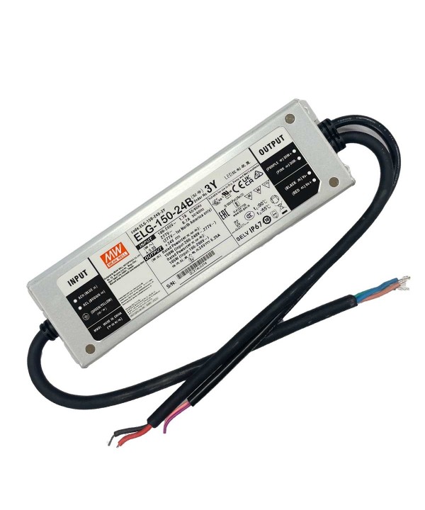 MeanWell ELG-150-24B-3Y Alimentatore Dimmerabile 0-10V PWM Resistenza IP67 150W 24V 6,25A Input 220V e 110V