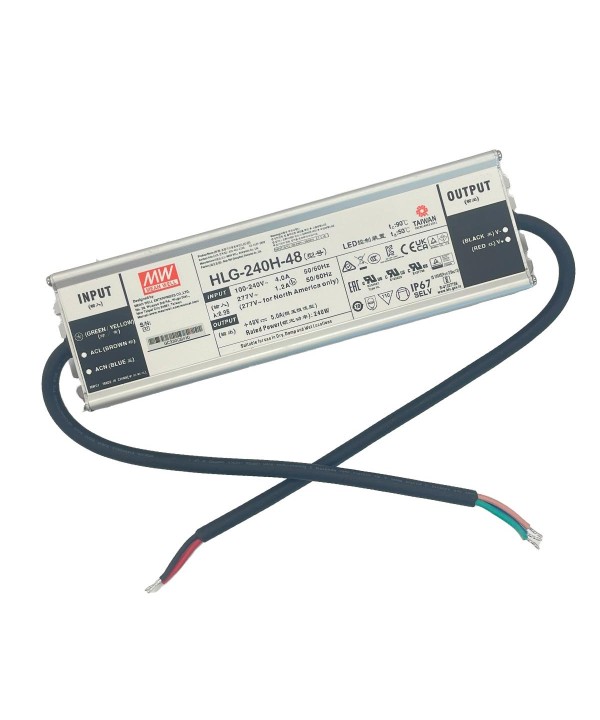 MeanWell HLG-240H-48 Alimentatore Led Driver IP67 240W 48V 5A Input 220V e 110V
