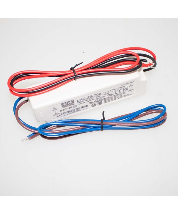 MeanWell Led Driver CC LPC-20-700IP67 Output 21W 30V 700mA Input 100-240V 0,55A Corrente Costante