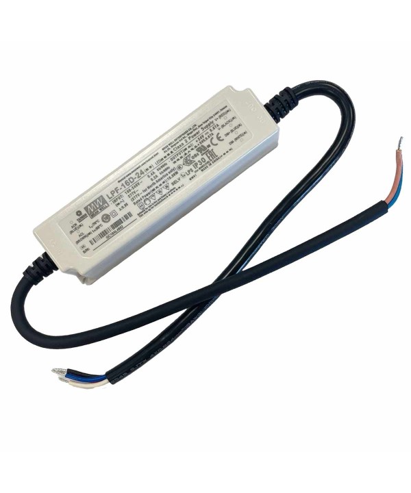 MeanWell LPF-16D-24 Alimentatore Led Driver CC CV 24V 0,67A 16W IP67 Input 220V e 110V Dimmerabile 3 In 1