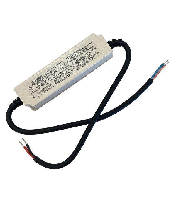MeanWell LPF-25-12 Alimentatore Led Driver CC CV 12V 2,1A 25W IP67 Input 220V e 110V