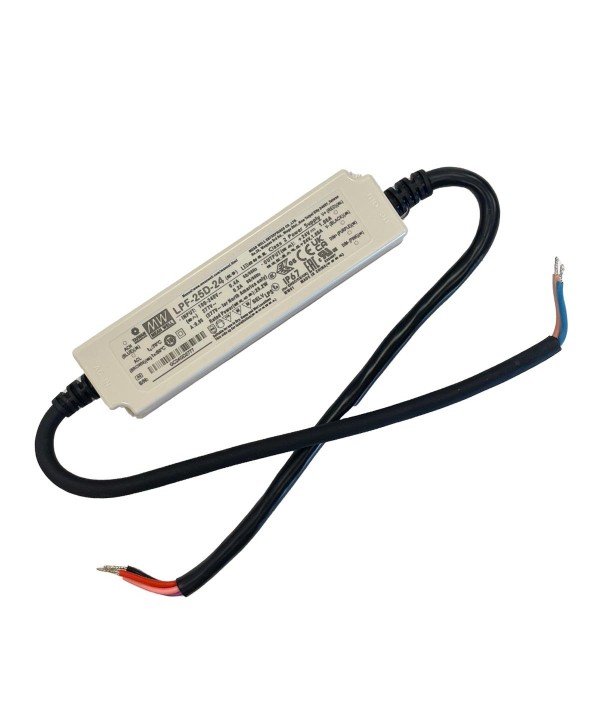 MeanWell LPF-25D-24 Alimentatore Led Driver CC CV 24V 1,05A 25W IP67 Input 220V e 110V Dimmerabile 3 In 1