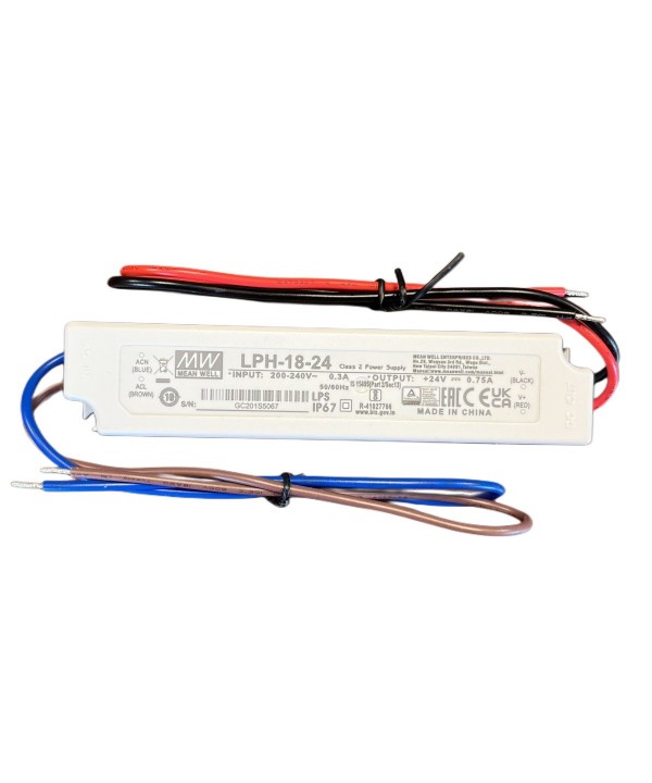 MeanWell LPH-18-24 Alimentatore 18W 24V 0,75A IP67