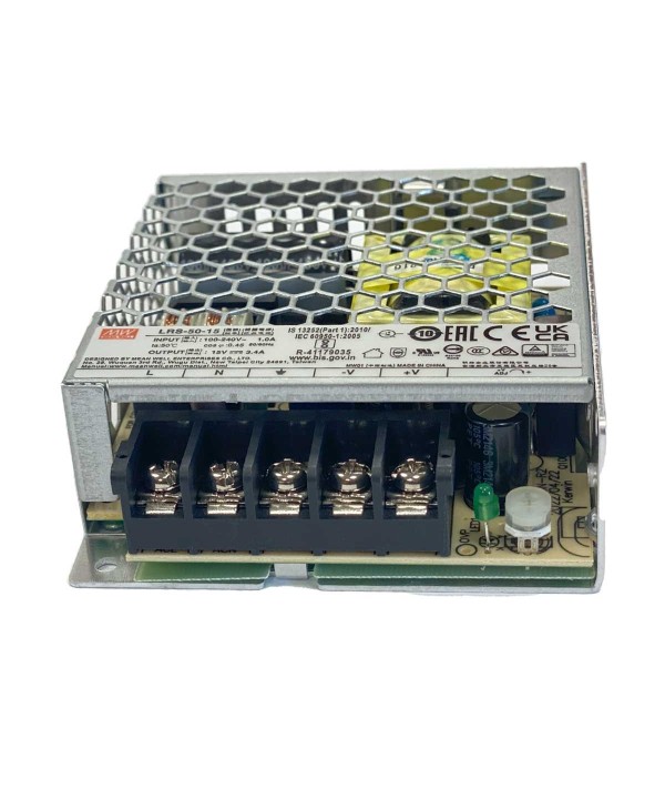 MeanWell LRS-50-15 Alimentatore Trasformatore 50W 15V 3,4A IP20 Input 220V e 110V