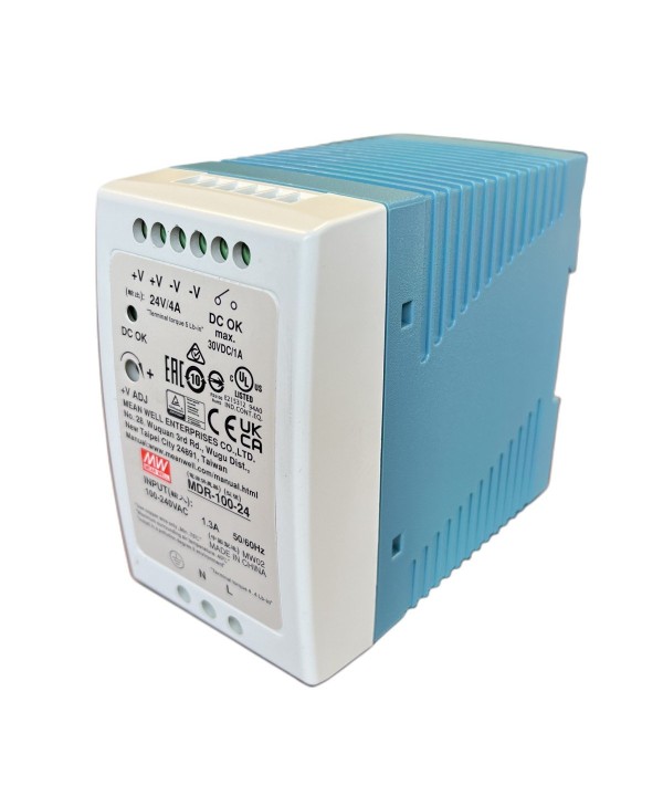 MeanWell MDR-100-24 Alimentatore Guida DIN 100W 24V 4A Input 220V e 110V