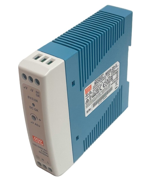 MeanWell MDR-20-5 Alimentatore Guida DIN 20W 5V 3A Input 220V e 110V Barra Guida DIN Rail Power Supply