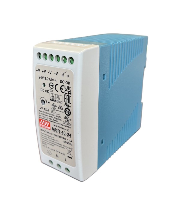 MeanWell MDR-40-24 Alimentatore Guida DIN 40W 24V 1,7A Input 220V e 110V