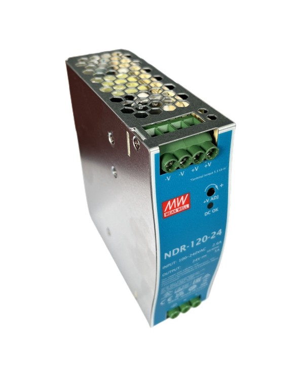 MeanWell NDR-120-24 Trasformatore Rotaia Industriale 24V 120W 5A Barra Guida DIN Rail Power Supply Input 220V 110V