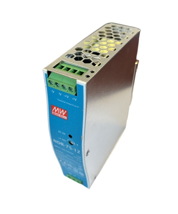 MeanWell NDR-75-12 Trasformatore Rotaia Industriale 12V 75W 6,3A Barra Guida DIN Rail Power Supply Input 220V 110V