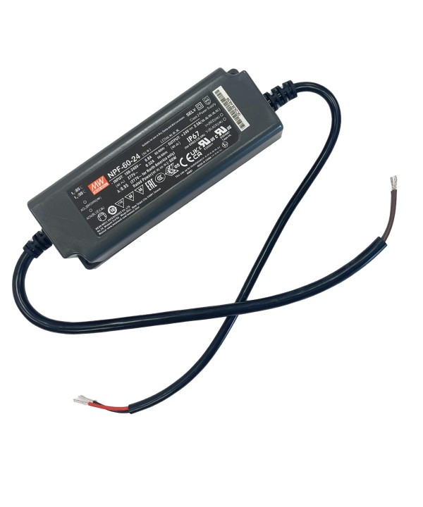 MeanWell NPF-60-24 Alimentatore Trasformatore IP67 60W 24V 2,5A Input 220V e 110V