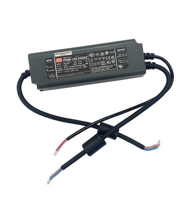 MeanWell PWM-120-24DA2 Alimentatore Led Dimmerabile DALI e DALI-2 120W 24V 5A IP67 Input 220V e 110V