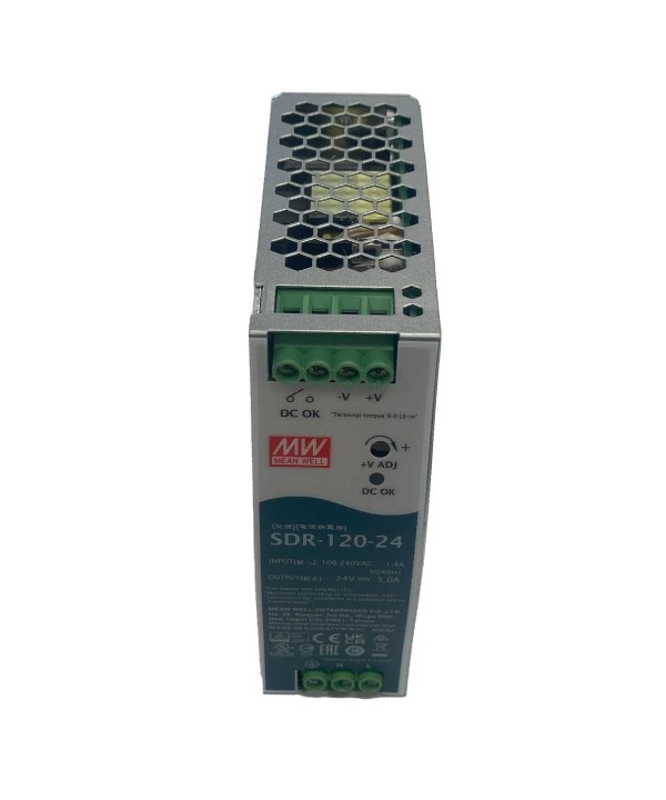 MeanWell SDR-120-24 Alimentatore DIN RAIL 120W 24V 5A Per Automazione Industriale Input 220V 110V