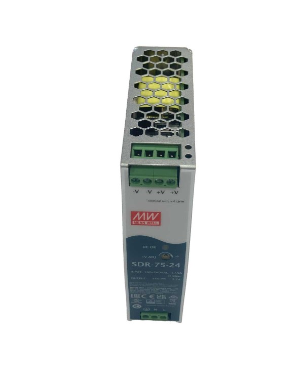 MeanWell SDR-75-24 Alimentatore DIN RAIL 120W 24V 3,2A Per Automazione Industriale Input 220V 110V