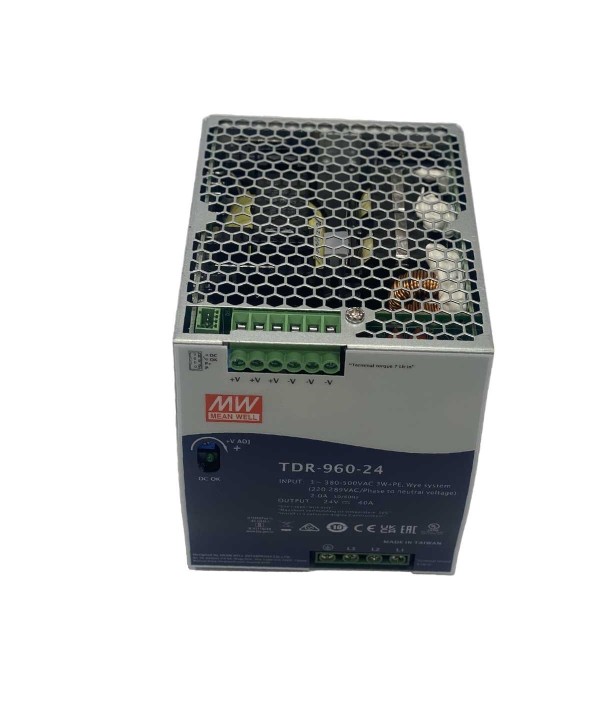 MeanWell TDR-960-24 Alimentatore DIN RAIL 960W 24V 40A Input 380V Trifase Per Uso Industriale