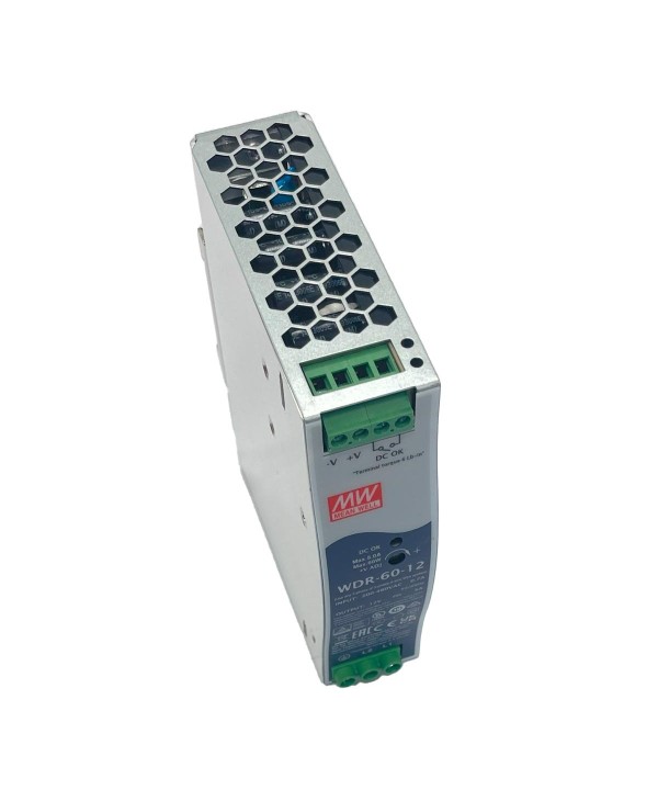 MeanWell WDR-60-12 Alimentatore Slim DIN Rail 60W 12V 5A Input 180-550V