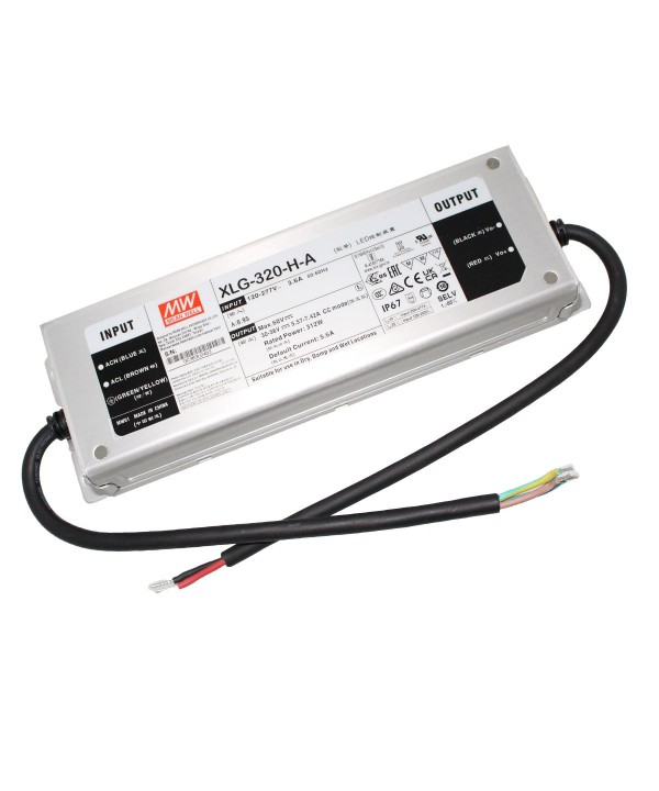 MeanWell XLG-320-H-A Led Driver Corrente Costante 5600mA 30-56V 312W IP67 Input 220V e 110V
