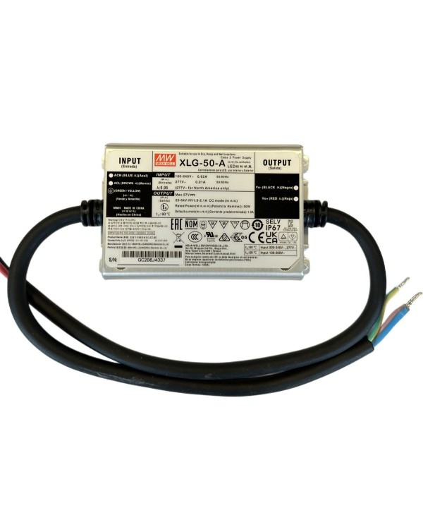 MeanWell XLG-50-A Led Driver CC 1000mA 22V-54V 50W Impermeabile IP67 Input 220V 110V