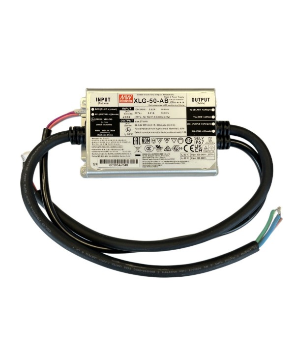 MeanWell XLG-50-AB Led Driver CC 1000mA 22V-54V 50W Dimmerabile 3 In 1 IP67 Input 220V 110V