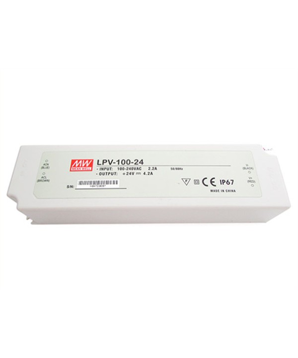 Alimentatore Trasformatore CV MeanWell Impermeabile IP67 24V 100W 4,2A LPV-100-24 Input 220V e 110V
