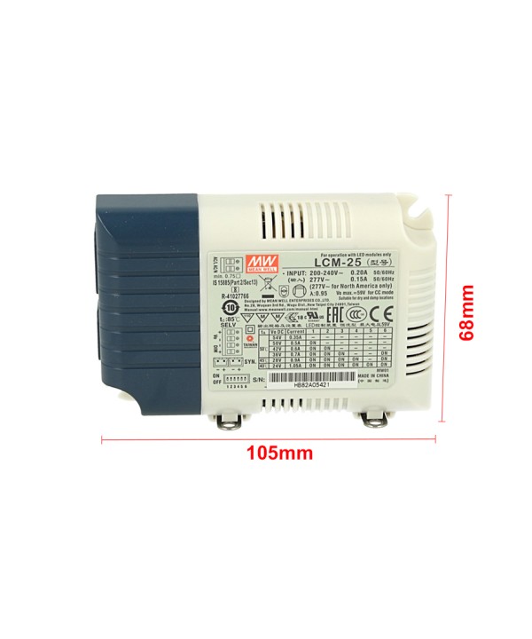 Led Driver CC Meanwell LCM-25 Dimmerabile 0-10V 10V PWM Corrente Costante Modulare 350/500/600/700/900/1050mA