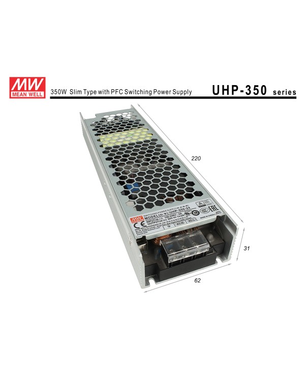 Alimentatore MeanWell CV 24V 350W 14,6A Senza Ventola UHP-350-24 Trasformatore Da AC 220V A DC 24V Per Luci Led Interno