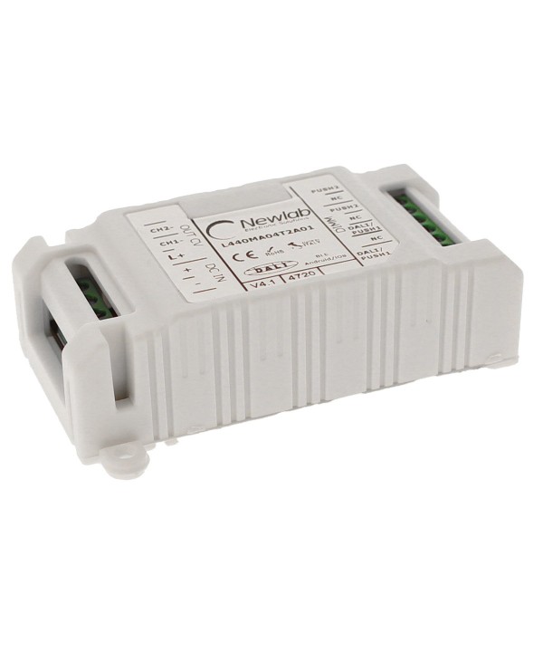 NEWLAB Dimmer 2 Canali in Tensione 12V 24V 48V DALI PUSH BLE Uscita in PWM