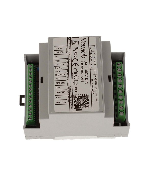 NEWLAB DALI-4CV-DIN Led Dimmer 4 Canali in Tensione 12V 24V 48V Ingresso DALI Uscita 4 PWM Da Guida DIN
