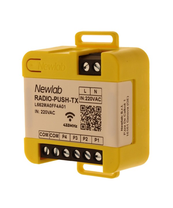 RADIO-PUSH-TX Trasmettitore RF Per Led Dimmer Radio Frequenza Comando Fino a 4 Pulsante di Qualsiasi Serie Civile