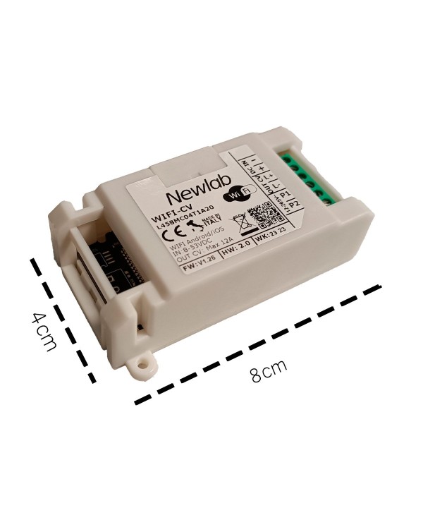 Newlab Led Dimmer PWM In Tensione Pulsante N.O. WiFi 12A 12V 24V 48V Compatibile Alexa Google Home