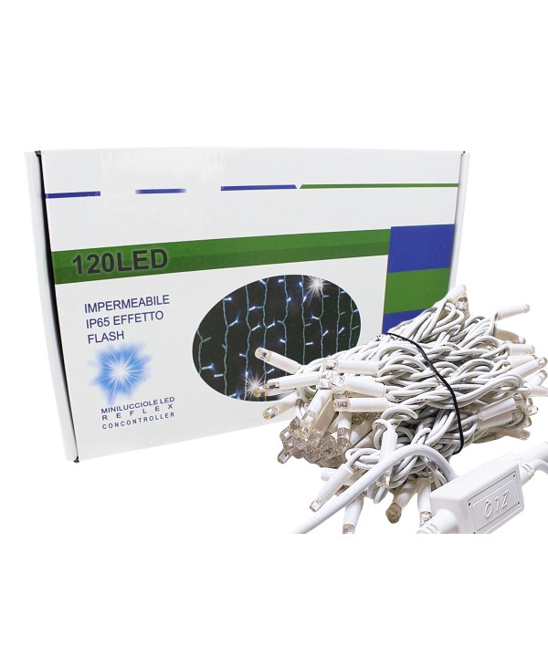 Tenda Luminosa Da Esterno Professionali 120 Luci 3M Colore Bianco Freddo Effetto Cascata Con 24 Tende IP65 Dinamica Bianco Caldo
