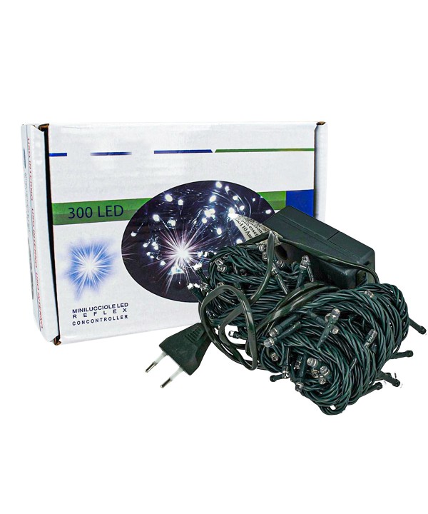 Luci Per Natale Catena 300 Led 24M Colore Blu IP44 Lucciole Per Decorazione Natalizie Con Filo Verde