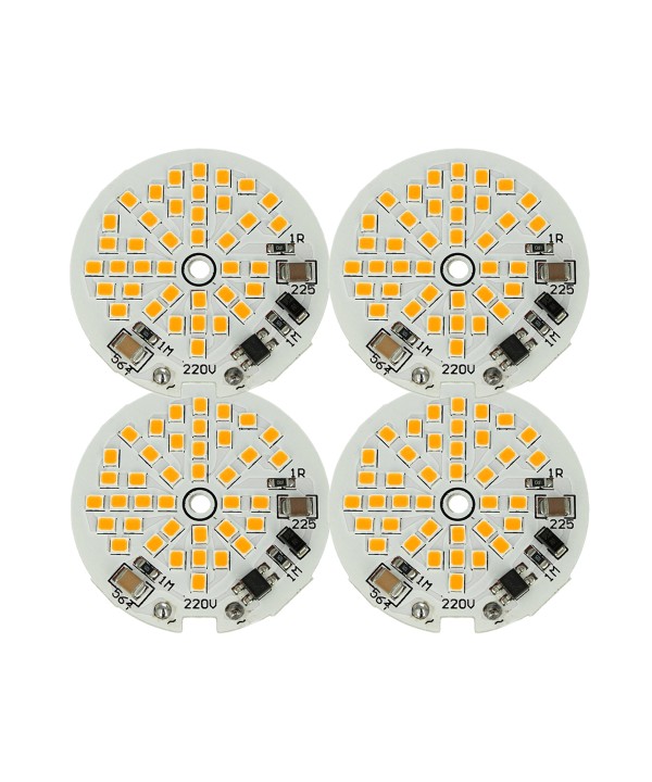 4 PZ Scheda Led AC 220V 5W Bianco Caldo 3000K Piastra Led Plate Modulo Diametro 48mm 40 Smd 2835