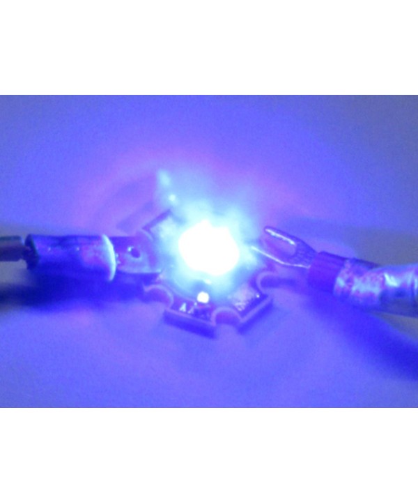 Power Led 1W Colore Blue 3,0-3,4V DC 350mA 20 Lumen Piastra Dissipatore Inclusa 460-470nm