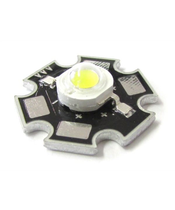 Power Led 1W Bianco Freddo 5500K-6500K 100 Lumen 350mA 3-3.4V Piastra Dissipatore Inclusa