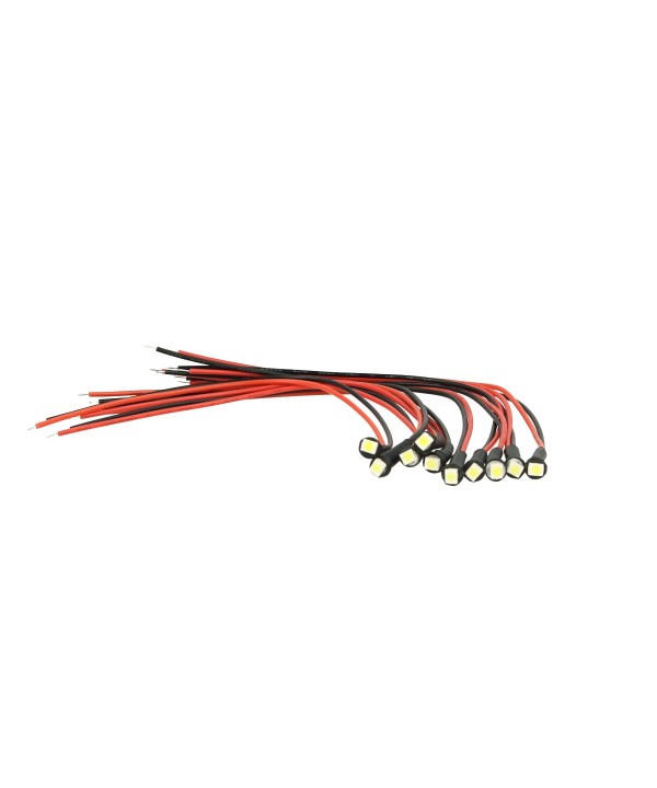 10 Pezzi Micro Mini Lampada Led Con Filo 6V Smd 3528 Colore Rosso Luci Spia Per Moto Epoca