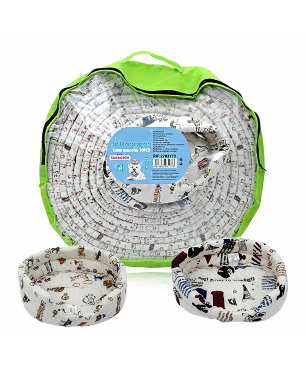 Cucce Termica Morbide per Animali Domestici Set da 10 Pezzi in Misure Diverse da 28-63cm Fondo Antiscivolo Modello Bianco3173