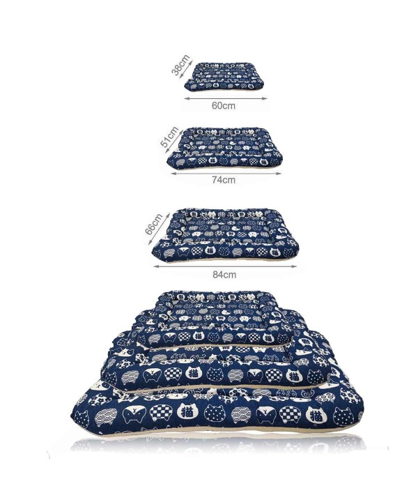 Materassino per Animali Domestici Cani e Gatti Set da 3 Pezzi in Taglie Diversi in Colore Blu Scuro Disegnato
