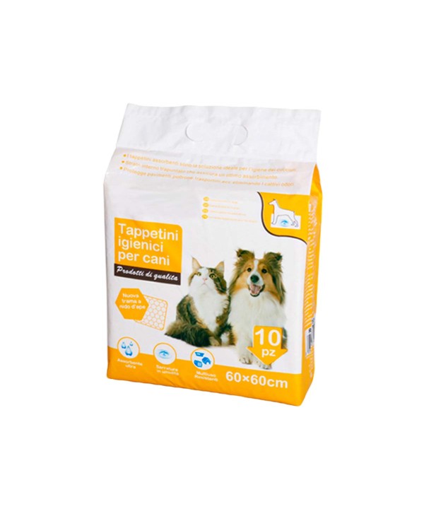 10 Tappetini Assorbenti Cane 60X60cm Con Adesivo Agli Angoli Pannolino Telini Igienici Per Animali